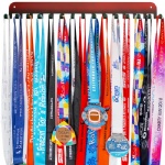 Race Medal Hanger Holder Display Shelf Bib Rack with 15 Display Rack Organizer Gymnastic Soccer Running Marathon Runners Ribbon Lanyard Display Award Shelf Rack in Christmas Color